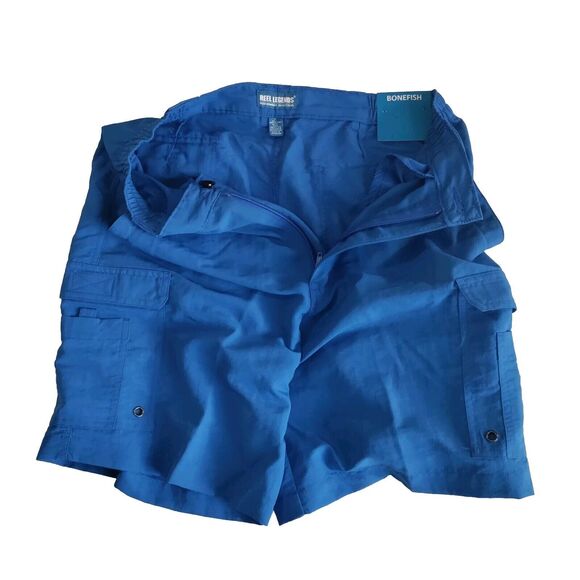 Reel Legends Performance Outfitters Cargo Shorts UPF 50 Money Blue Small - New - Picture 6 of 13